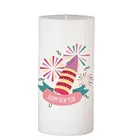 Floish Decor Premium Printed Happy New Year Pillar Candle