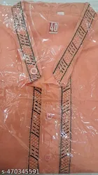 Cotton Solid Kurta Set for Men, Orange 