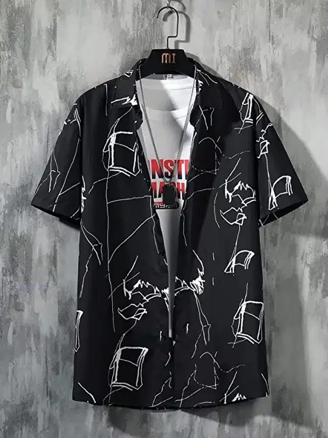 Shirt for Men (Black, XXL)