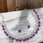 Alloy Choker Necklace with Earrings for Women 