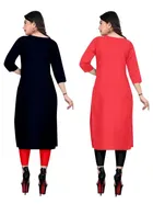 Crepe Solid Kurtis for Women 