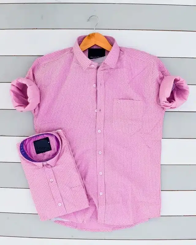 Casual Shirt for Men (Pink, L)
