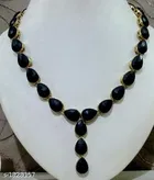 Women'S Alloy Gold Plated Jewellery Set, Black