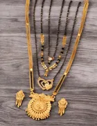 Combo of 4 Pcs Mangalsutras with Earrings Set for Women 