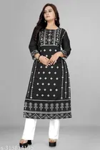 Chanderi Cotton Printed Kurti with Pant for Women 