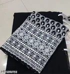 Poly Georgette Embroidered Saree For Women, Black