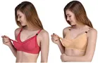 Cotton Blend Solid Non Padded Feeding Bras for Women 