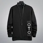 Fleece Printed Sweatshirt for Men (Black, M)