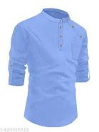 Solid Cotton Kurta Set for Boys 