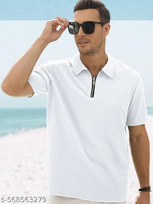 Cotton Blend T-shirt for Men, White (XL)