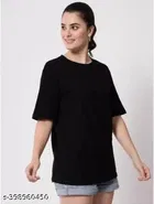 Cotton Blend T-shirt for Women, Black 
