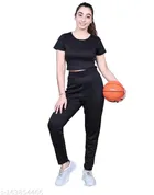 Polycotton Tracksuit for Women (Black, S)