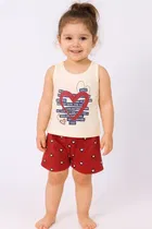Cotton Blend Printed Clothings Set for Girls (Cream, 0-6 Months)