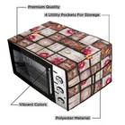 E-Retailer PVC Waterproof 3-Layered Microwave Oven Top Cover With 4 Utility Pockets Suitable for Upto 30 Liter 