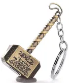 Golden Thor Infinity War Hammer Keychain for House Home Keys, Car Keys