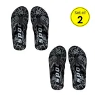 Cozy Wear Slippers For Men ( Black, 7) (Pack of 2)