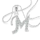 Vighnaharta Alloy Memorable "M" Letter Rodium Plated Pendant With Chain For Women & Girls 