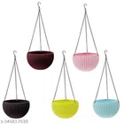 Plastic Hanging Planters (Multicolor Pack of 5)
