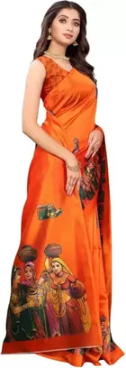 Khadi Silk Printed Saree for Women 