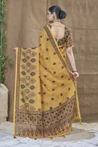 Silk Woven Design Saree for Women, Mustard 