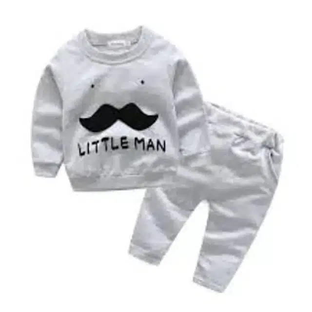 Hosriey Clothing Set for Kids (Grey, 1-2 Years)