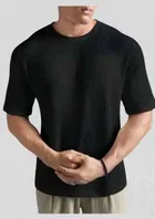 Round Neck Structured T-Shirt for Men 