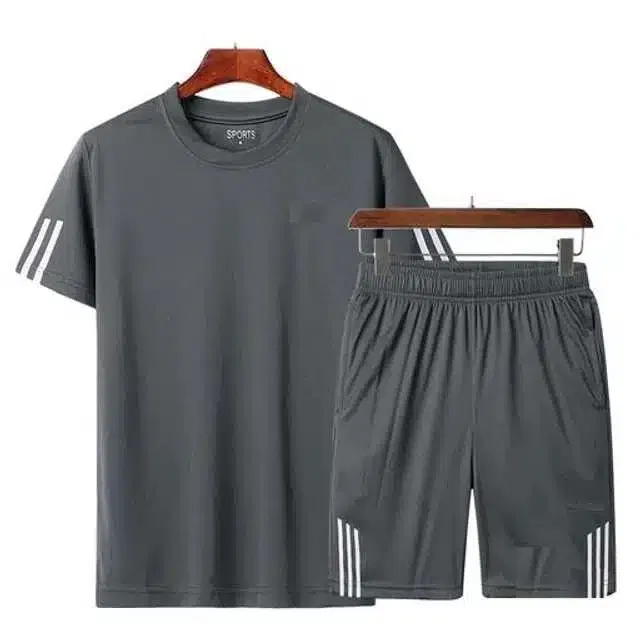 Polyester Tracksuit for Men (Grey, XXL)