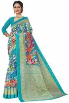 कानूड़ा प्रिंट्स फैंसी विमेंस मैसूर आर्ट सिल्क प्रिंटेड साड़ी 