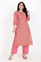 Cotton A-Line Kurti with Pant 