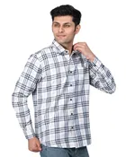 Cotton Blend Full Sleeves Chequered Shirt for Men 