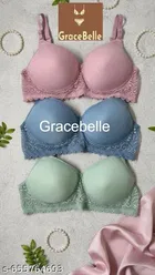Cotton Solid Bra for Women & Girls, Multicolour, Pack of 3 