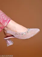 Embellished Round Toe Heel Sandals for Women 