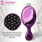 Majestique Mini Detangler Soft Ball Tipped Nylon Pin Handheld Massage Paddle Hair Comb for Adults & Kids 