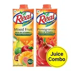 Juice Combo (Real Mix Fruit Juice 1L + Real Pomegranate (Anar) Juice, 1L) 2X1L