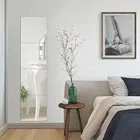 AK Arts Acrylic Square Shaped Wall Mirror Stickers, Silver, Pack of 4