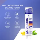 VI-JOHN Classic Regular Skin Vitamin E Enriched 5 Way Action Shaving Foam for Men 200 ml