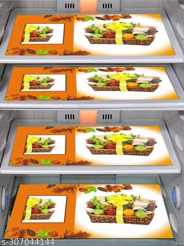 Waterproof Fridge Mats (Multicolor, Pack of 4)