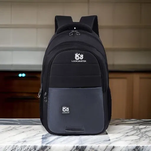 Polyester Backpack for Men & Women, Black