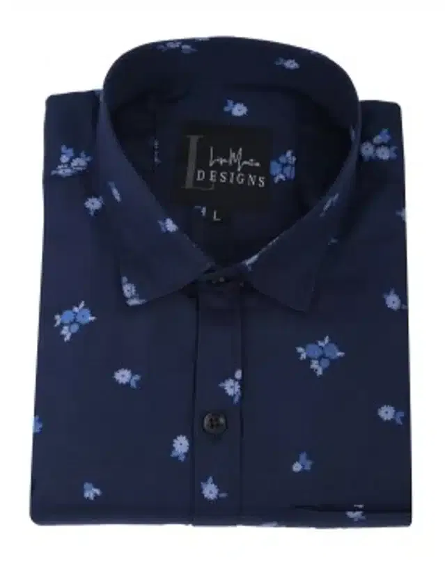 Full Sleeves Shirt for Men (Dark Blue, XXL)