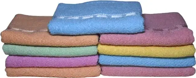Cotton Super Absorbent Antibacterial Face & Hand Towels (Pack of 9) (Multicolor, 14x21 inches)
