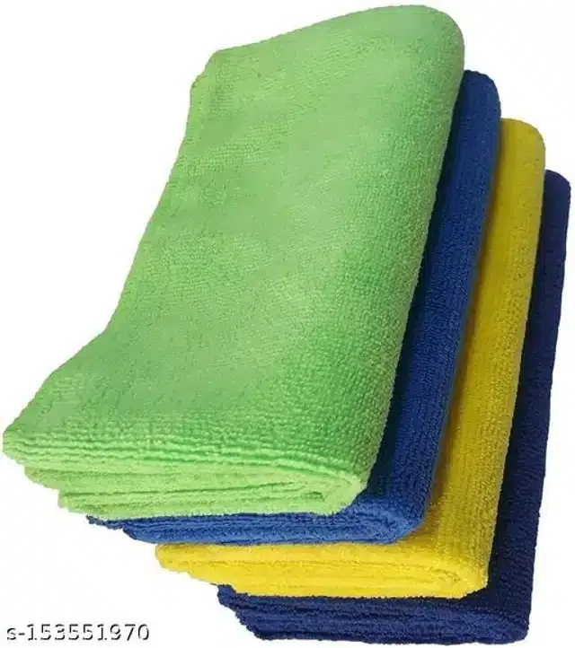 Microfiber Bath Towel (Multicolor, 40x40 cm) (Pack of 4)