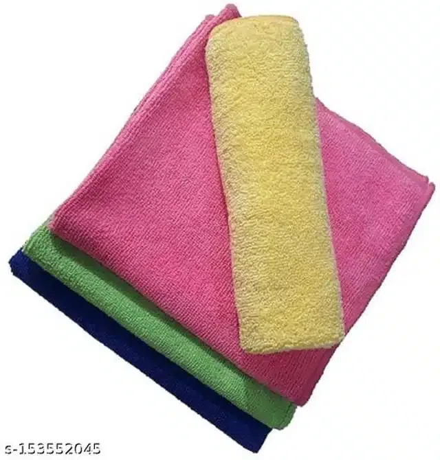 Microfiber Bath Towel (Multicolor, 40x40 cm) (Pack of 4)