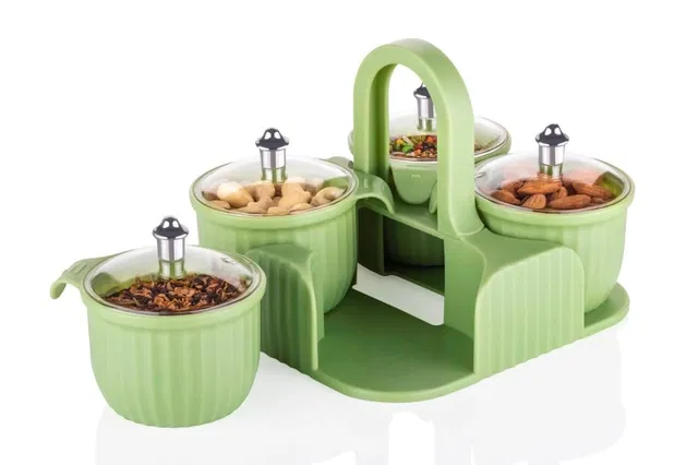 Marvella Multipurpose Plastic 4 Pcs Dry Fruit Rack (Assorted)