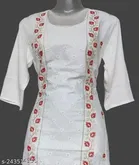 Cotton Blend Embroidered Kurti for Women 
