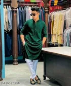 Embroidered Mandarin Neck Kurta for Men 