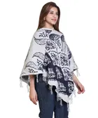 Woolen Self-Design Ponchos for Women 