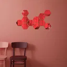 Acrylic Hexagon Shaped Wall Mirror Stickers 