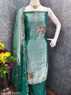 Silk Blend Punjabi/All Over Suits Semi-Stitched Suits 