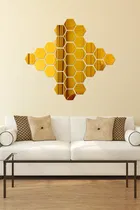 Hexagon Gold Self Adhesive Sticker 