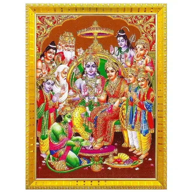 Wooden Religious Photo Frame (Golden, 5x7 inches)